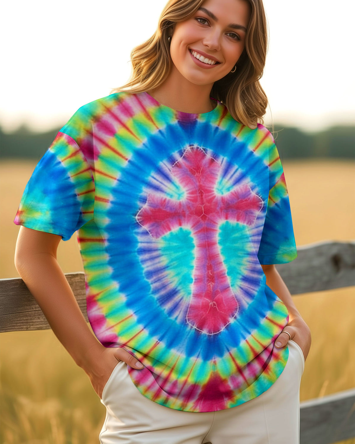 Colorful Swirl Cross Women's All Over Print Shirt - Yhhn0601263