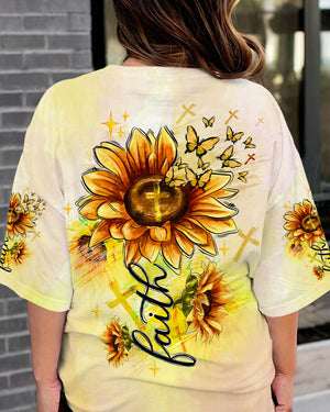 Faith Sunflowers Women's All Over Print Shirt - Tltw1906243