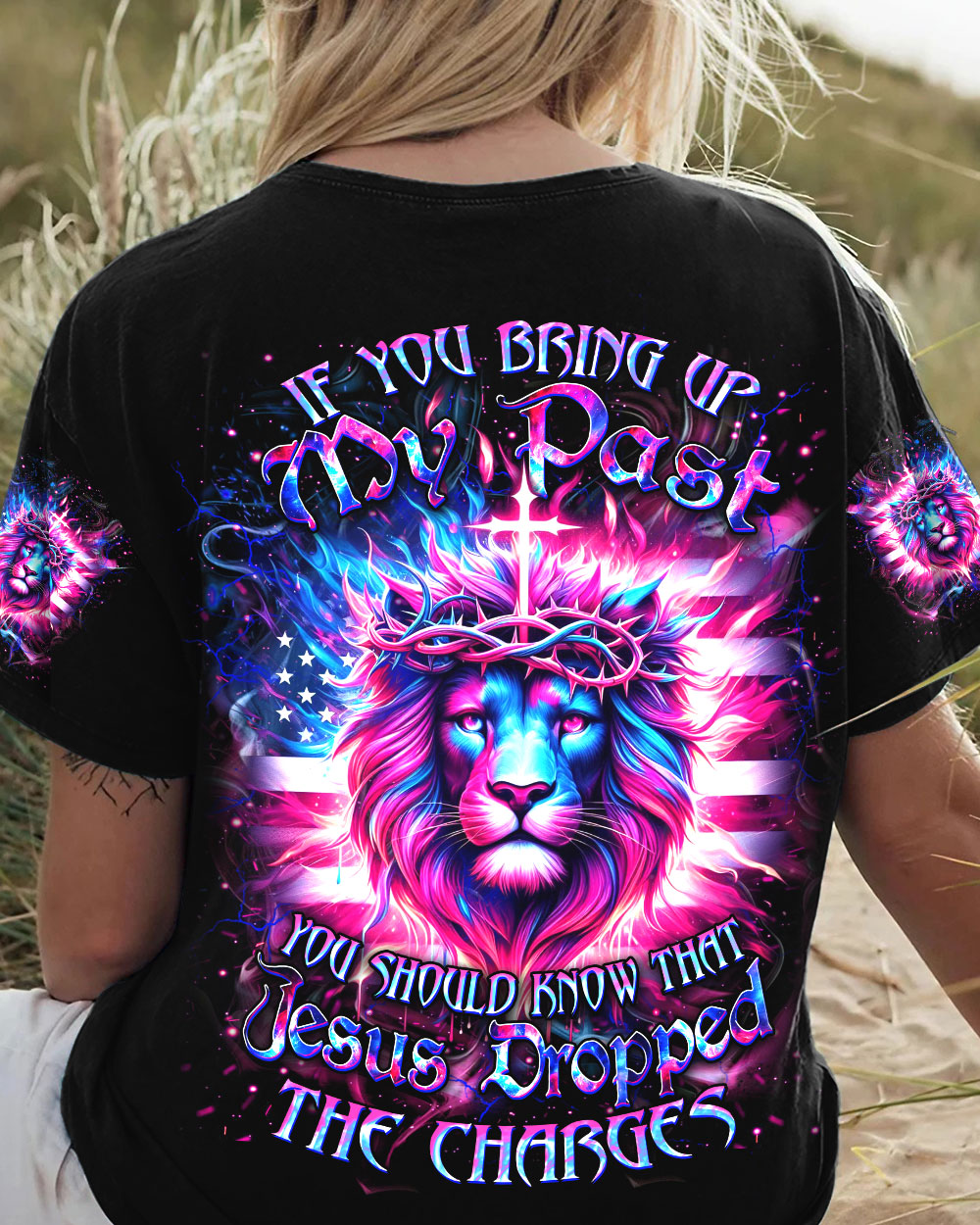 Jesus Dropped The Charges Lion Women's All Over Print Shirt - Yhdu2405242