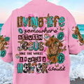 Living Life Somewhere Between Jesus Cow Women's All Over Print Shirt - Tltr2003243