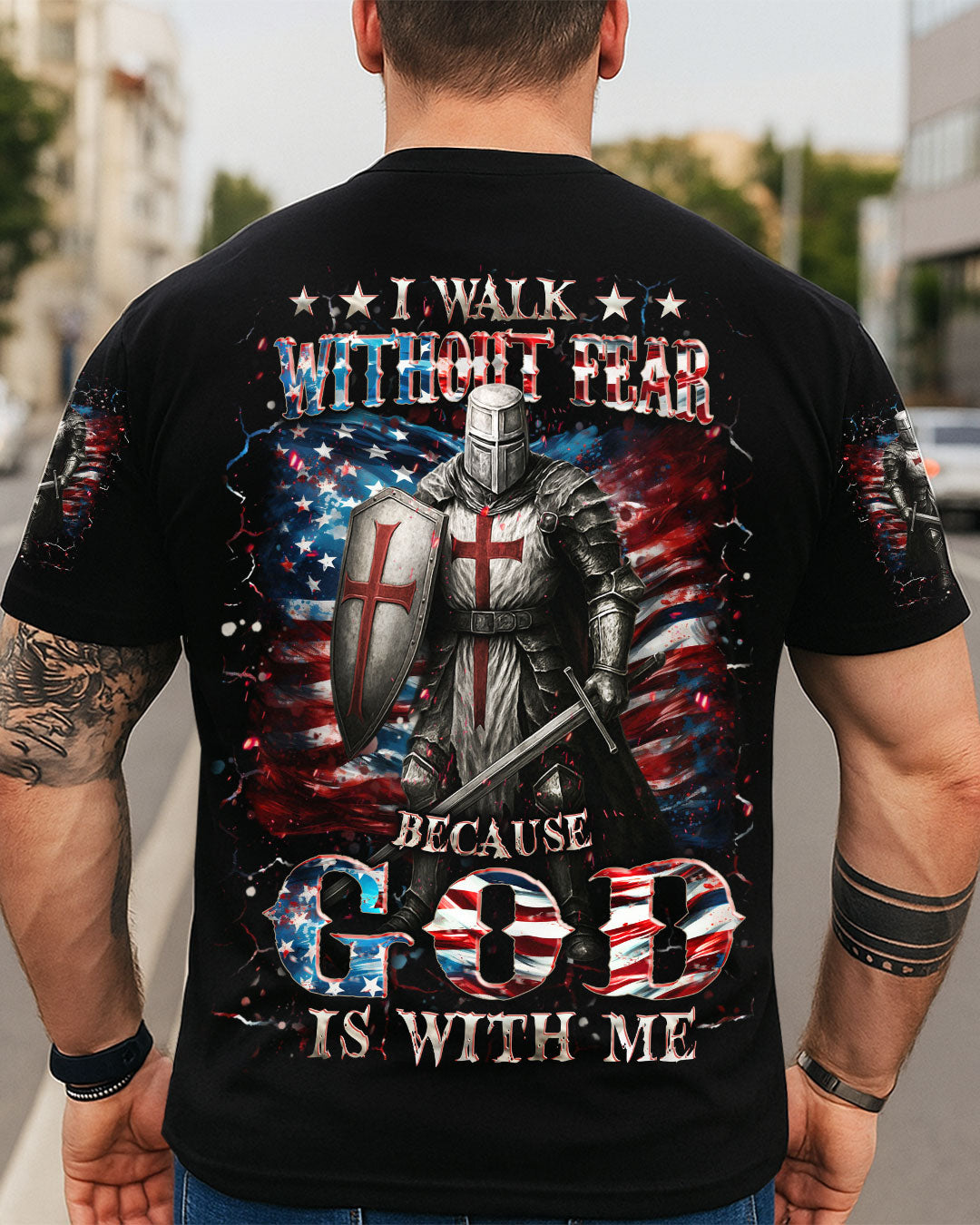 I Walk Without Fear Because God Is With Me Men's All Over Print Shirt - Yhhn1909253