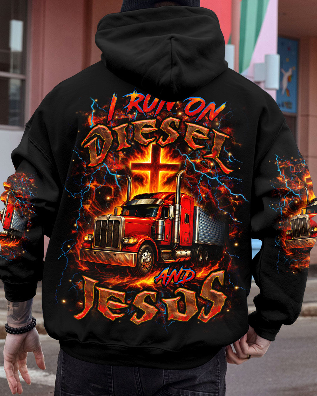 I Run On Diesel And Jesus Trucker Men's All Over Print Shirt - Yhhn0408254