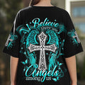 I Believe There Are Angels Among Us Cross Wings Women's All Over Print Shirt    - Tlnt1803252