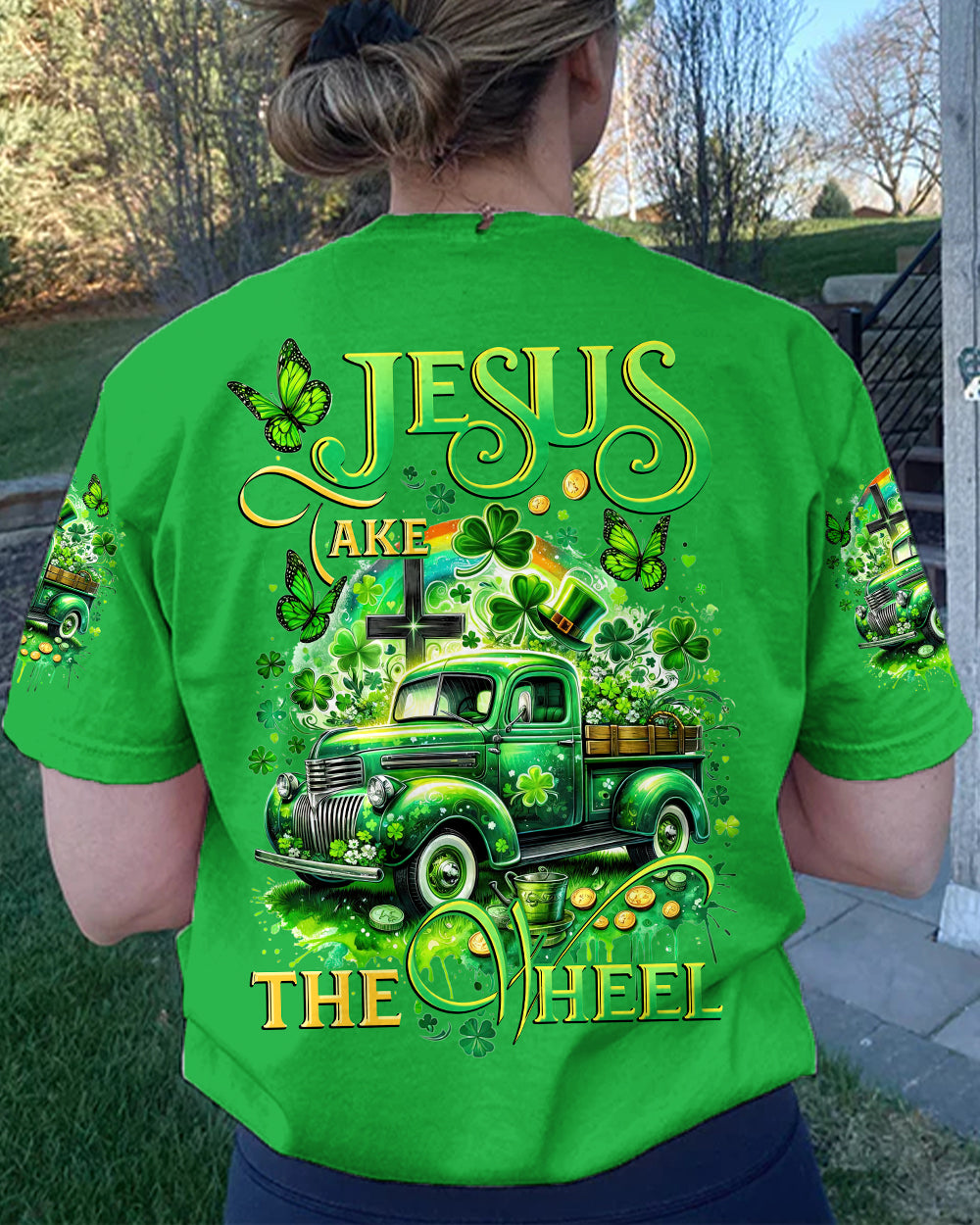 Jesus Take The Wheel Patrick's Day Women's All Over Print Shirt - Tytd0301242