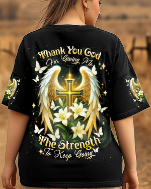 Thank You God Cross Wings Women's All Over Print Shirt    - Tlnt1804252