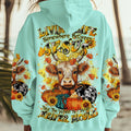 Living Life Somewhere Between Jesus Cow Autumn Women's All Over Print Shirt - Tltr2208242