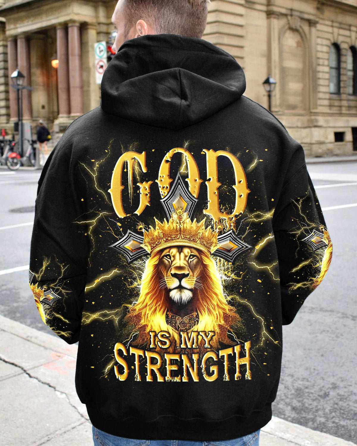 God Is My Strength Lion Men's All Over Print Shirt - Tlnt0709244