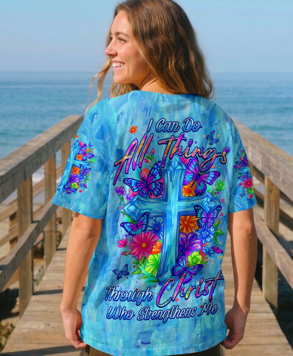 I Can Do All Things Floral Women's All Over Print Shirt  - Tlhn2004262