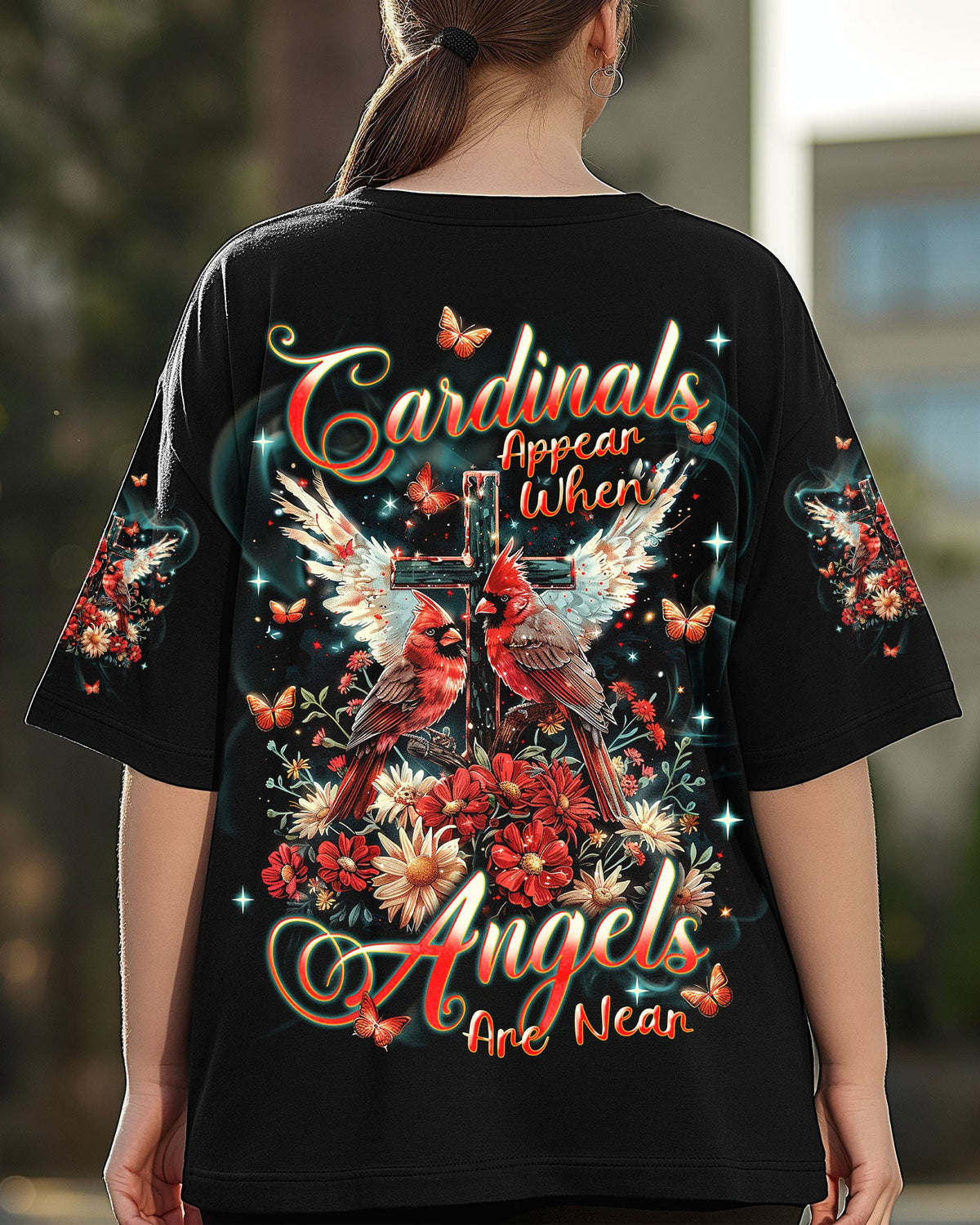 Cardinals Appear When Angels Are Near Women's All Over Print Shirt - Tlnt2703252