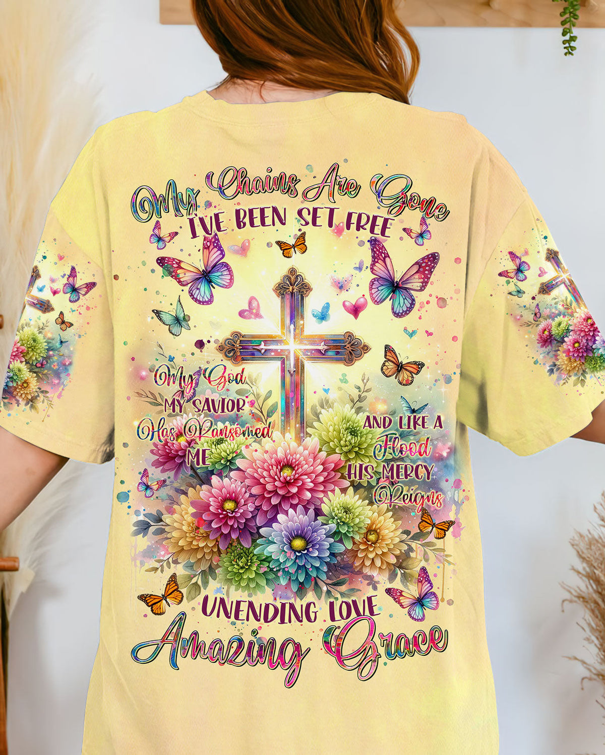 Unending Love Amazing Grace Flower Cross Women's All Over Print Shirt - Tltr1406241