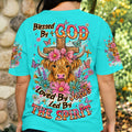 Blessed By God Highland Cow Women's All Over Print Shirt - Tlhn2807263