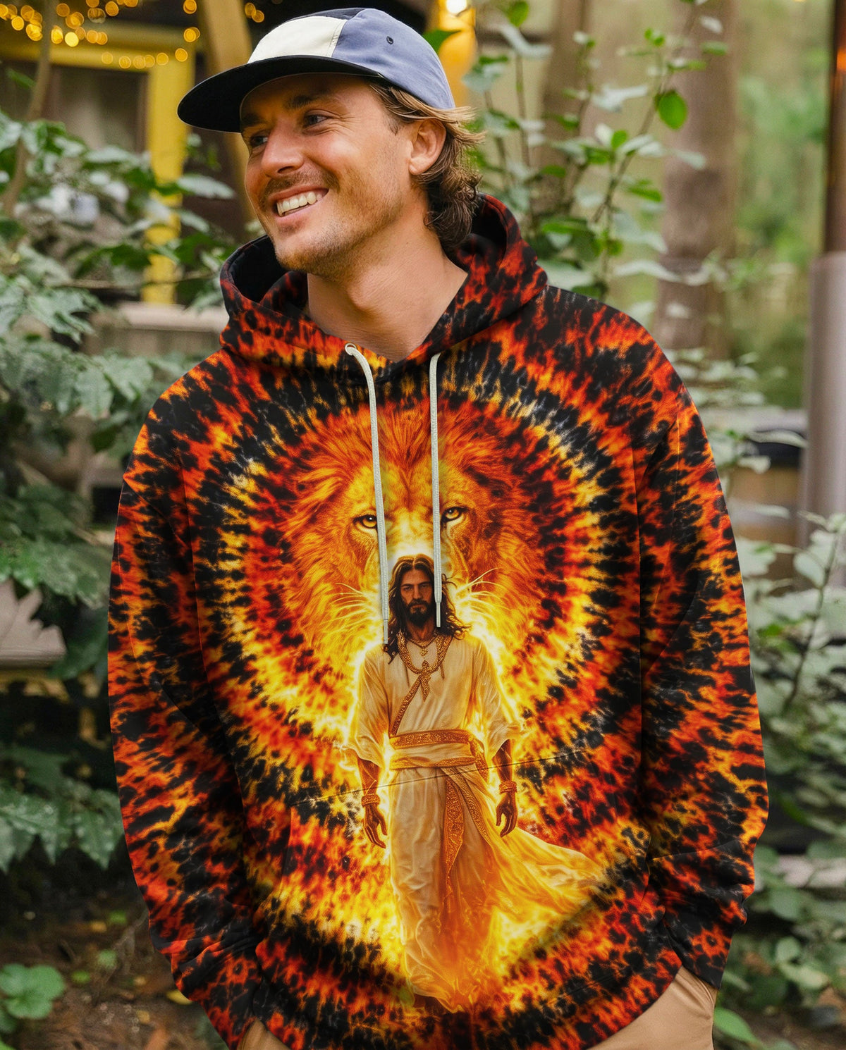 Jesus And Lion Swirl Men's All Over Print Shirt - Tlno2503261