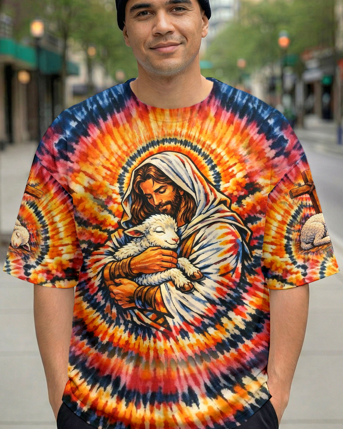 God And Lamb Swirl Men's All Over Print Shirt - Tlhn0503261