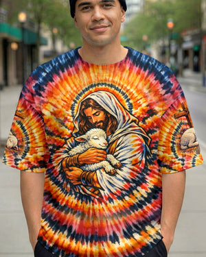 God And Lamb Swirl Men's All Over Print Shirt - Tlhn0503261