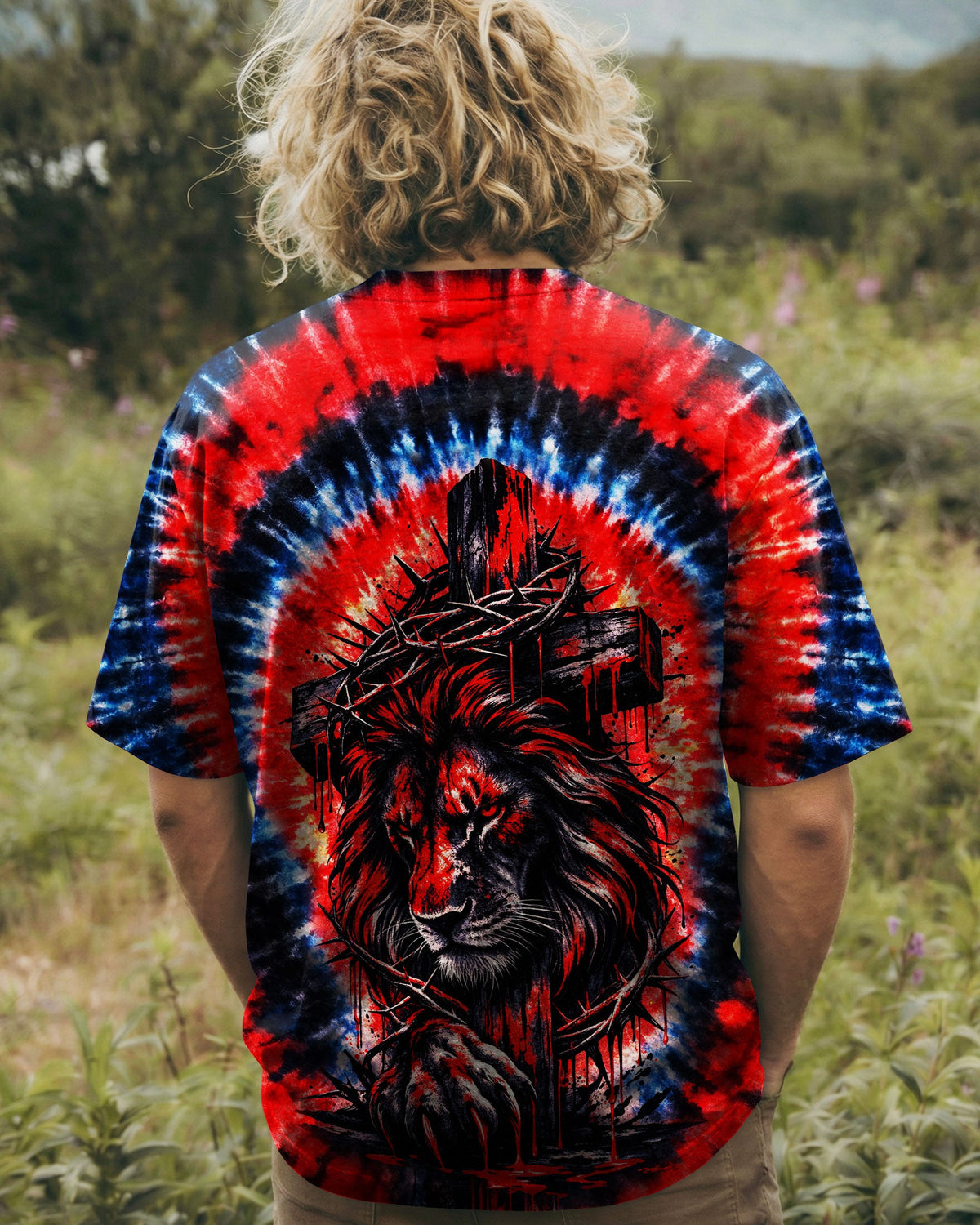 Jesus And Lion Swirl Men's All Over Print Shirt - Tlnt2703262