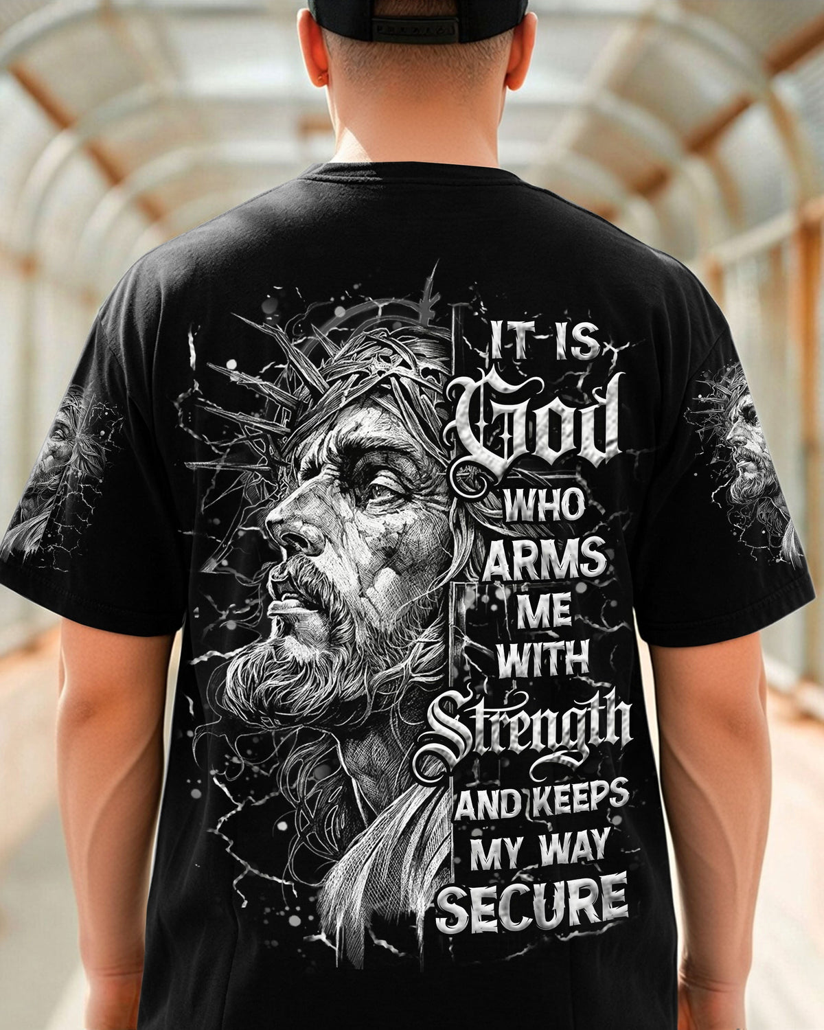 It Is God Who Arms Me With Strength Men's All Over Print Shirt  - Tlhn3003261