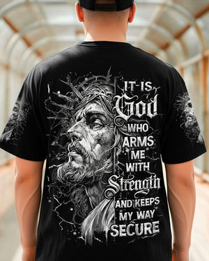 It Is God Who Arms Me With Strength Men's All Over Print Shirt  - Tlhn3003261