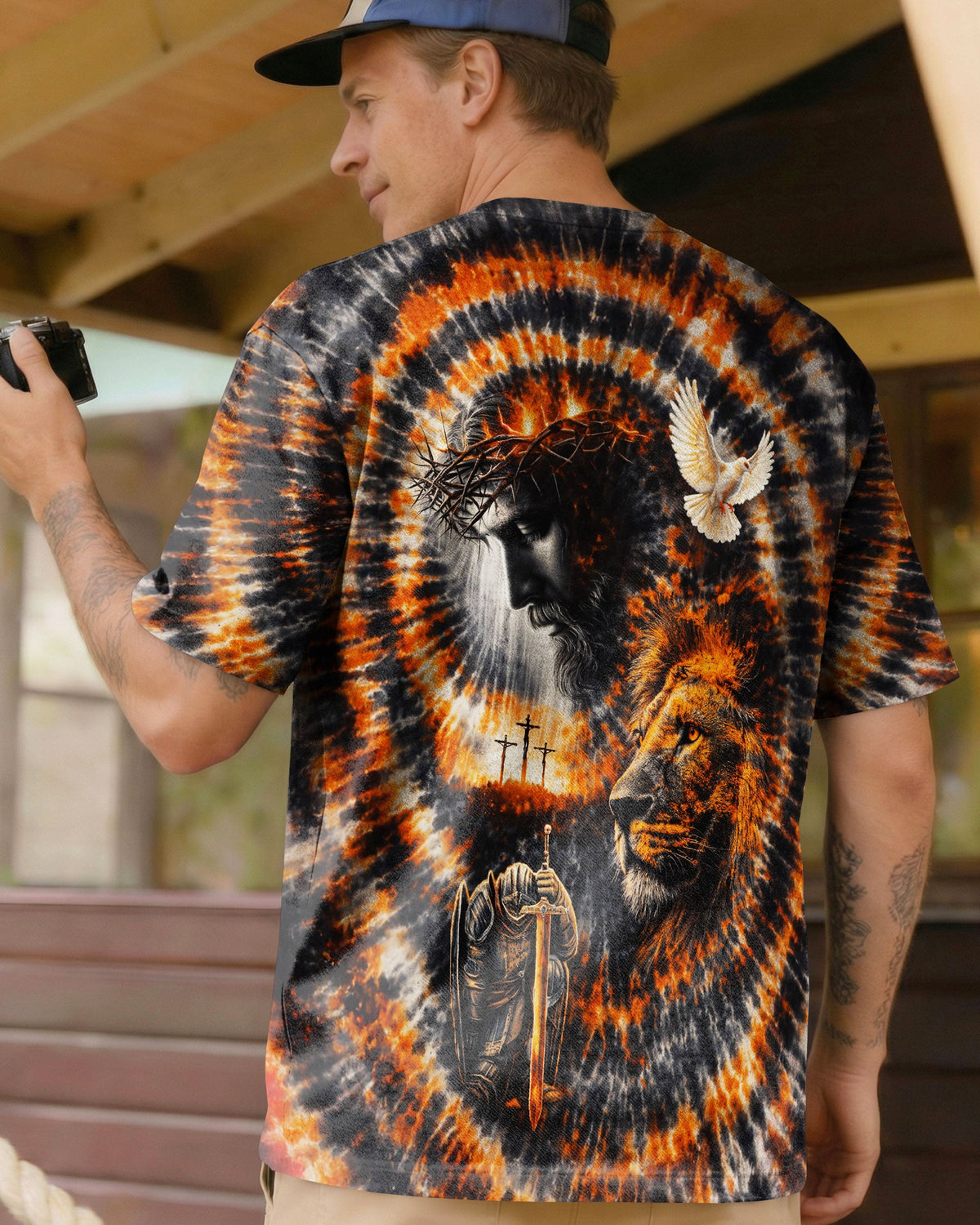Lion Jesus Swirl  Men's All Over Print Shirt  - Tlnt0502262