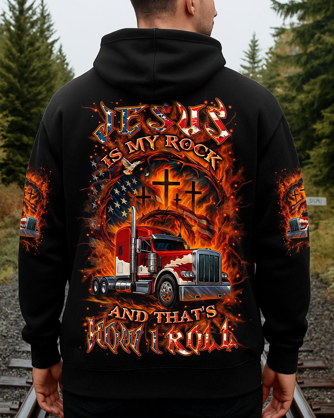 Jesus Is My Rock And That's How I Roll Trucker Men's All Over Print Shirt - Yhln0408253