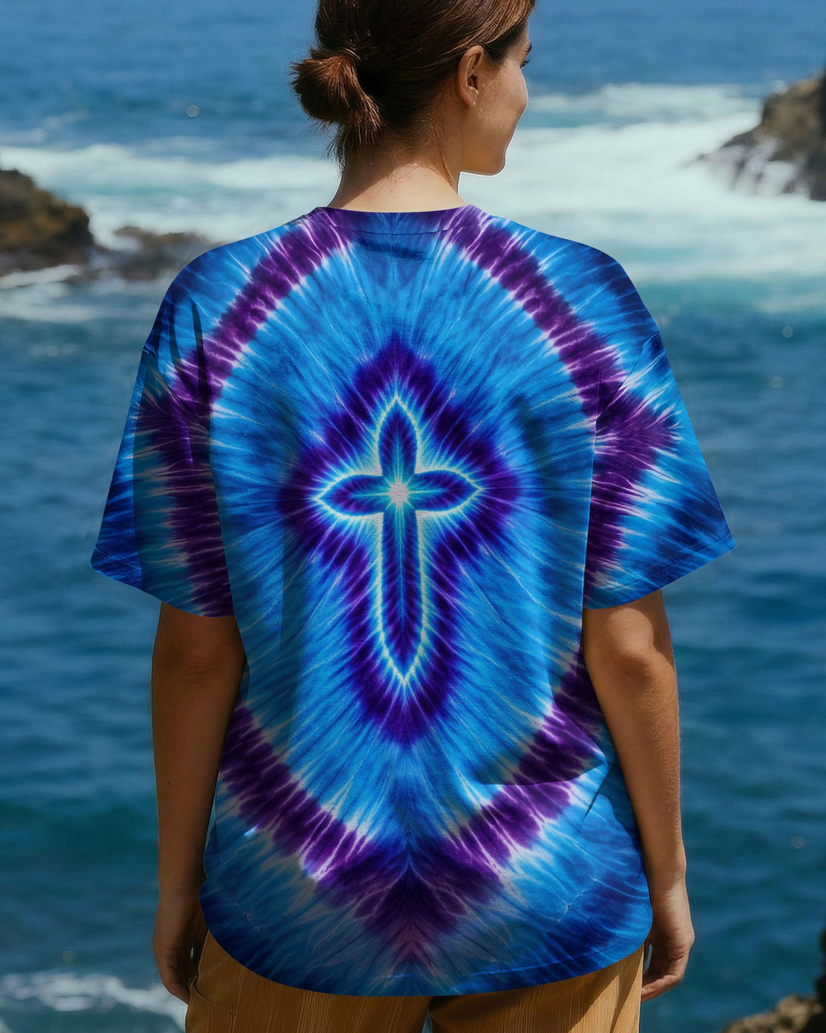 Cross Tie Dye Women's All Over Print Shirt - Tltw3112252