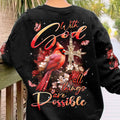 With God All Things Are Possible Cardinal Women's All Over Print Shirt - Tlnt1310233