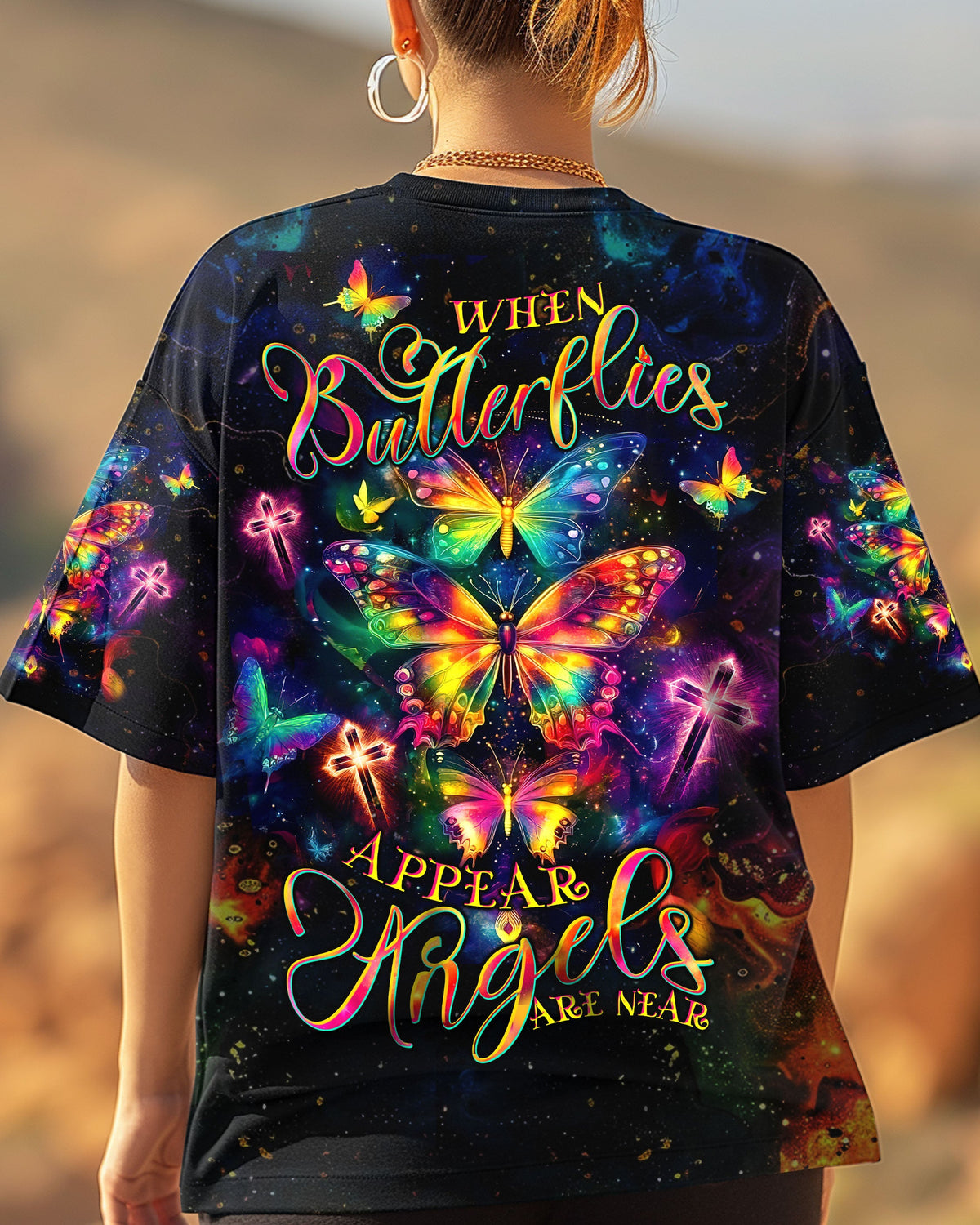 When Butterflies Appear Angels Are Near Women's All Over Print Shirt - Tltw2804252