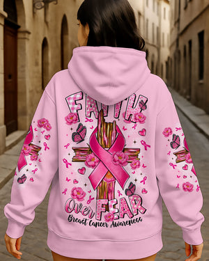 Faith Over Fear Breast Cancer Women's All Over Print Shirt   - Tltr2907252
