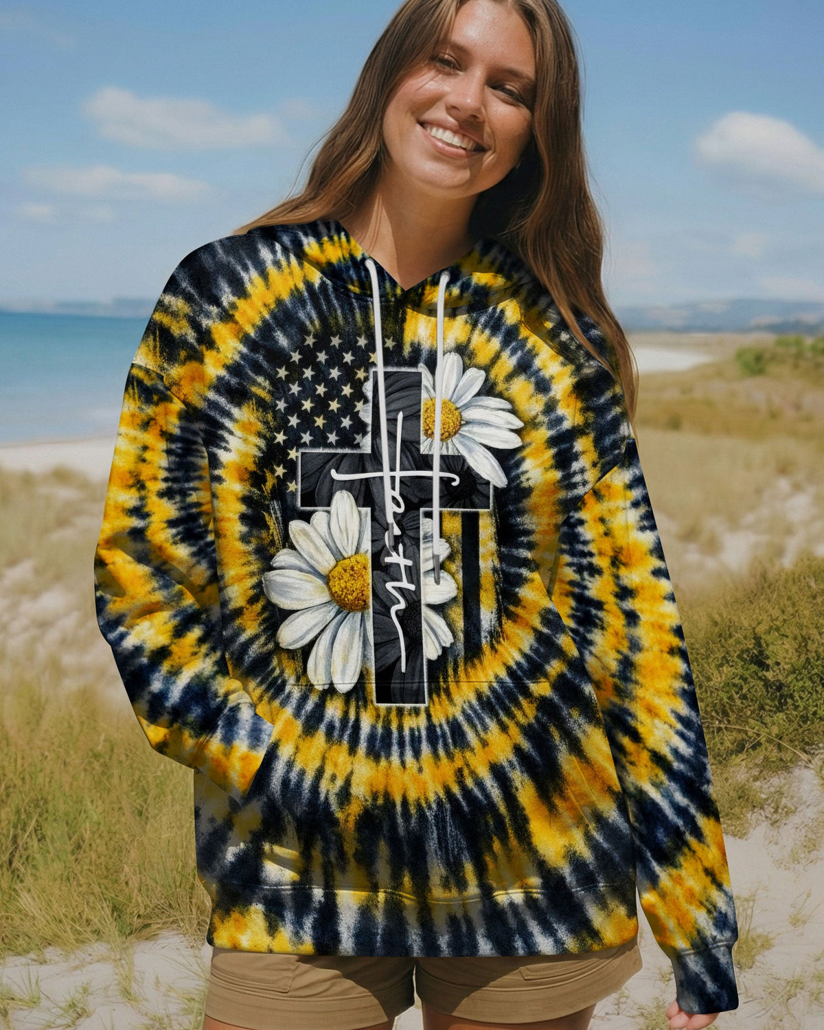 Daisies Cross Swirl Women's All Over Print Shirt - Tltw2302261