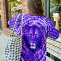 Cross Lion Purple Swirl Women's All Over Print Shirt  - Tlnt2701261