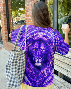 Cross Lion Purple Swirl Women's All Over Print Shirt  - Tlnt2701261