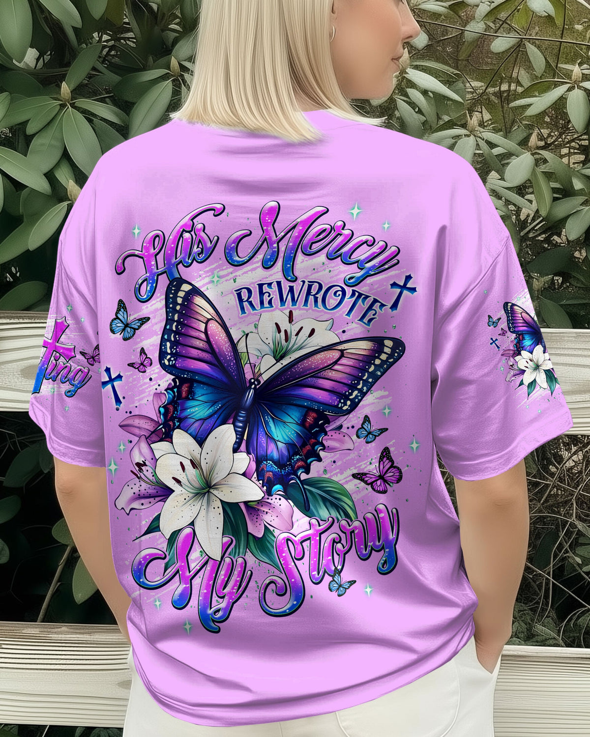 His Mercy Rewrote My Story  Butterfly Women's All Over Print Shirt  - Tlnt0312251