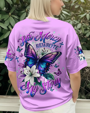 His Mercy Rewrote My Story  Butterfly Women's All Over Print Shirt  - Tlnt0312251