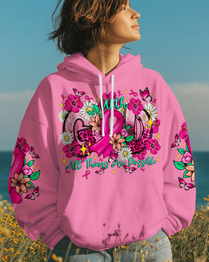 With God All Things Are Possible  Breast Cancer  Women's All Over Print Shirt - Tltr0608251