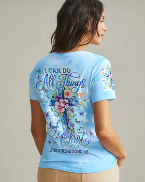 I Can Do All Things Cross Flowers Women's All Over Print Shirt - Tyln1606262