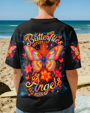 When Butterflies Appear Angels Are Near Women's All Over Print Shirt - Tlnt1411252