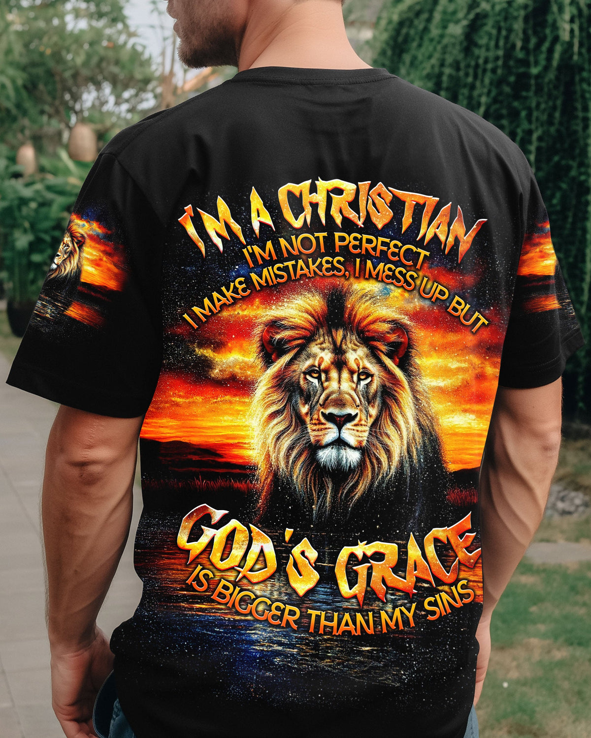 God's Grace Is Bigger Than My Sins Lion Men's All Over Print Shirt - Tlnt1609254