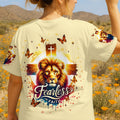 Fearless In Faith Lion Women's All Over Print Shirt   - Tlnt3107254
