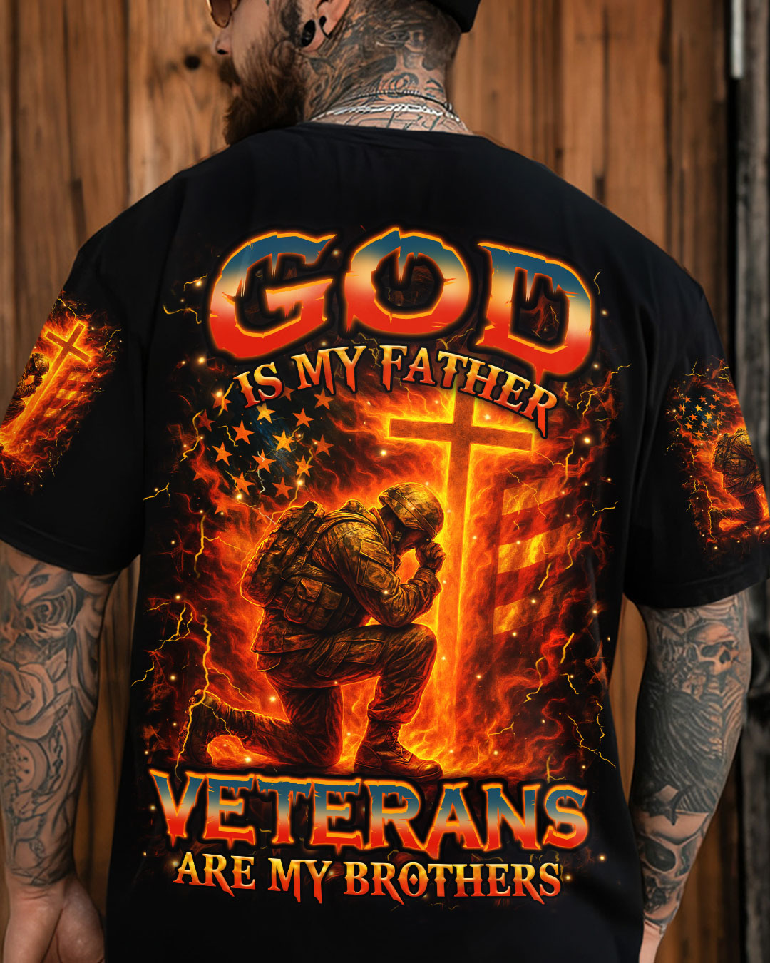 God Is My Father Veterans Are My Brothers Men's All Over Print Shirt - Yhhn1009253