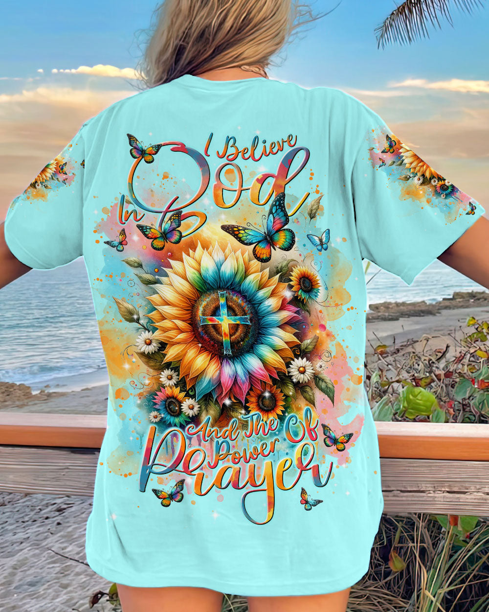 I Believe In God Sunflower Women's All Over Print Shirt - Tlnt1512234