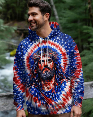 Jesus Halo Of Faith Red White & Blue Swirl Men's All Over Print Shirt  - Tltw2803261