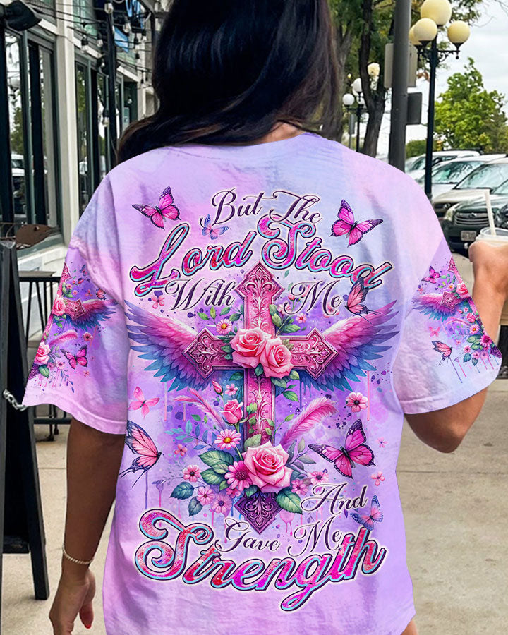 Lord Stood With Me Cross Wings Rose Women's All Over Print Shirt - Tltr0502244