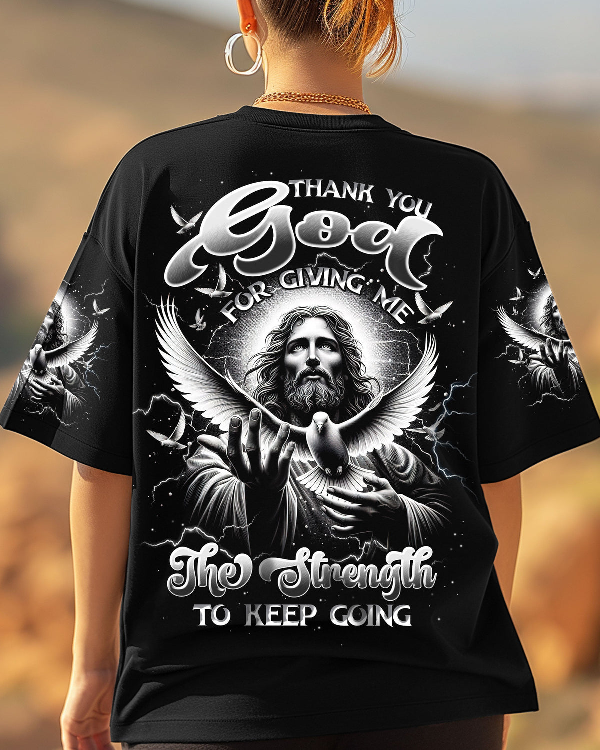 Thank You God Jesus Dove Women's All Over Print Shirt    - Tltw1704253