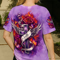 Faith Fire Rose Cross Women's All Over Print Shirt - Tlnt1105264