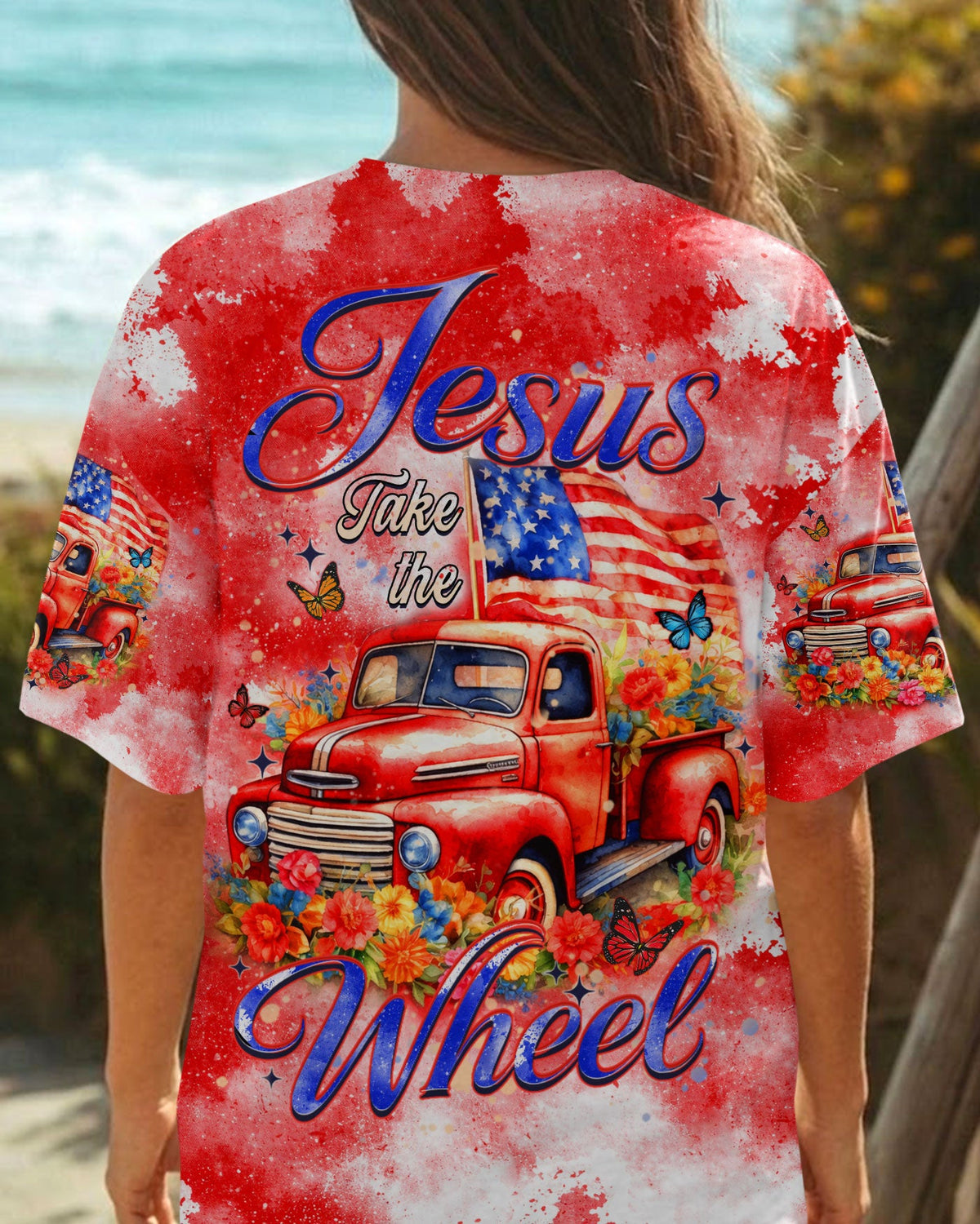 Jesus Take The Wheel Women's All Over Print Shirt - Tlhn1704262