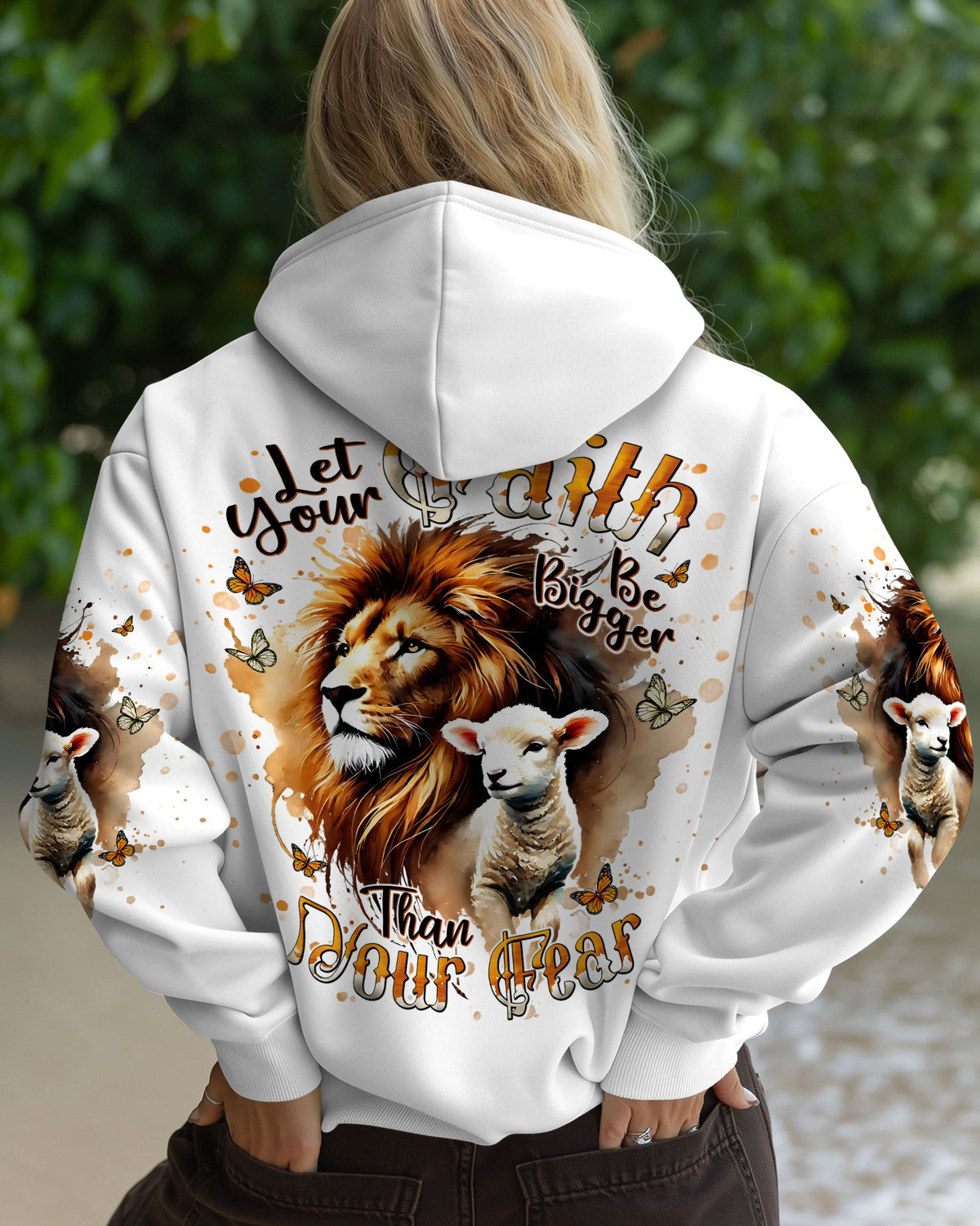 Let Your Faith Be Bigger Than Your Fear Lion Lamb Women's All Over Print Shirt - Tlnt0409252