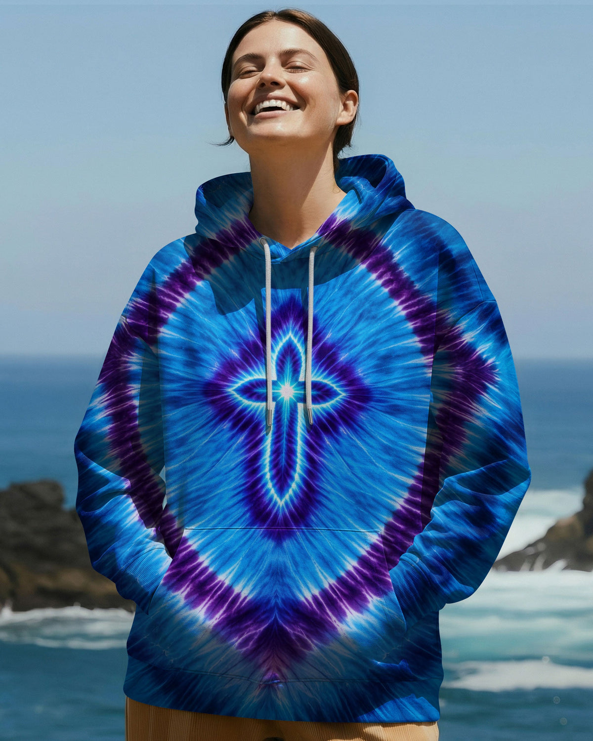 Cross Tie Dye Women's All Over Print Shirt - Tltw3112252