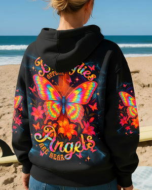 When Butterflies Appear Angels Are Near Women's All Over Print Shirt - Tlnt1411252