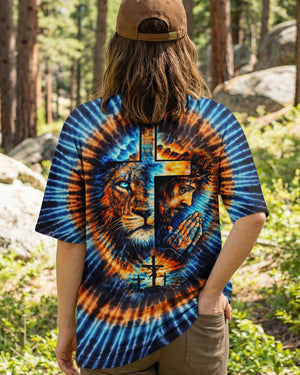 Lion Jesus Cross  Swirl  Women's All Over Print Shirt  - Tltw1202261