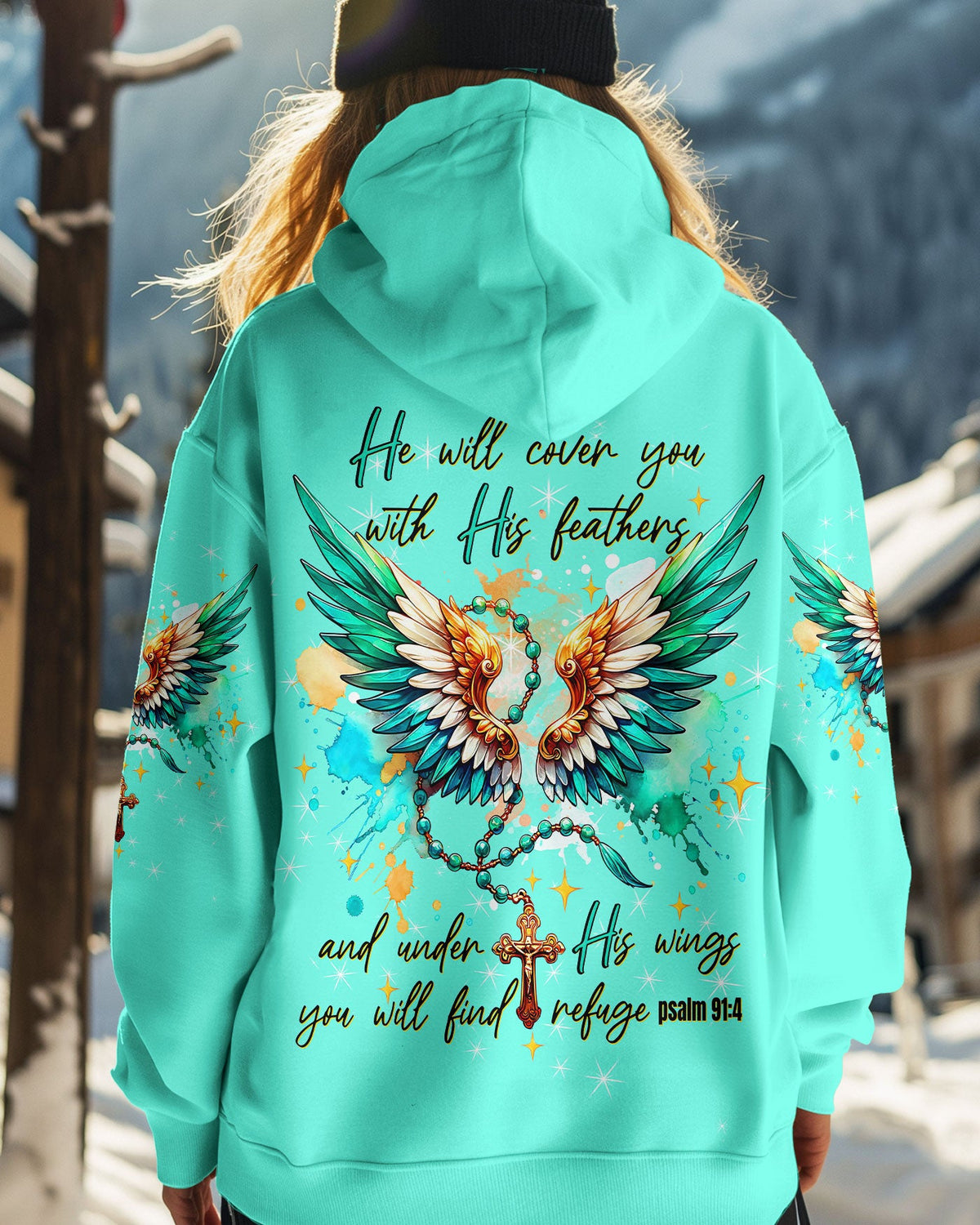 He Will Cover You With His Feathers Wings Women's All Over Print Shirt - Tltw1911243