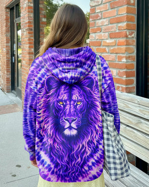 Cross Lion Purple Swirl Women's All Over Print Shirt  - Tlnt2701261